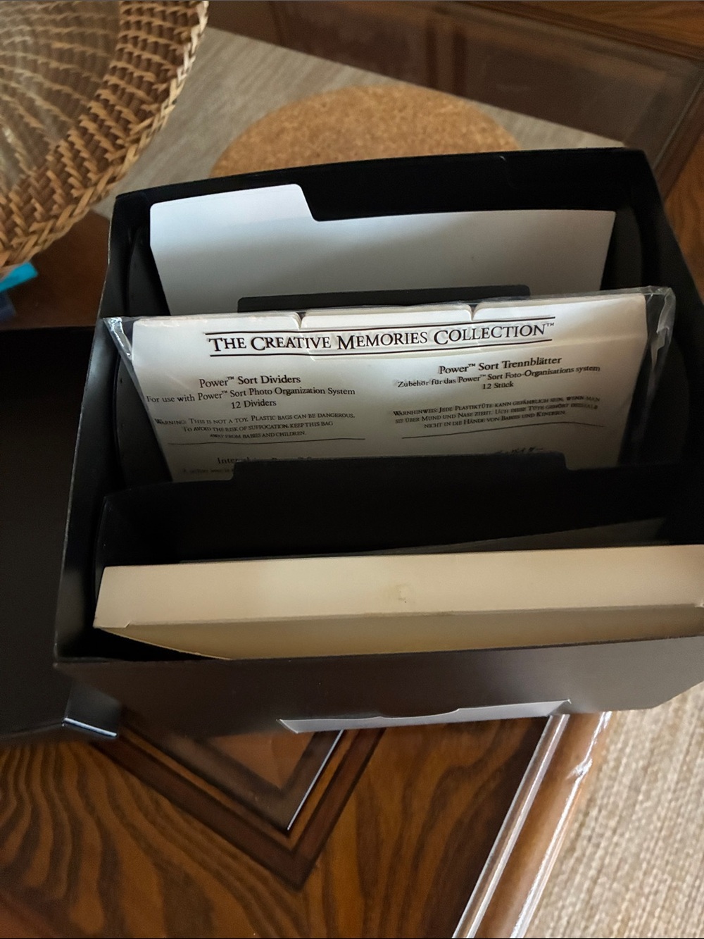 Creative Memories Black Photo Organizer Caddy with Removable Dividers